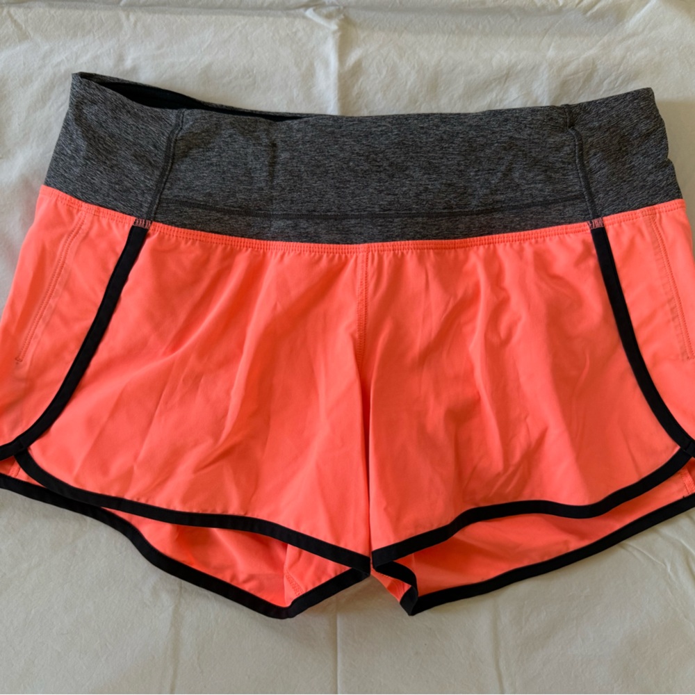 Women's Coral and Gray Athletic Shorts